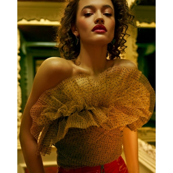 Zara tulle ruffle crop top - Picture 6 of 15